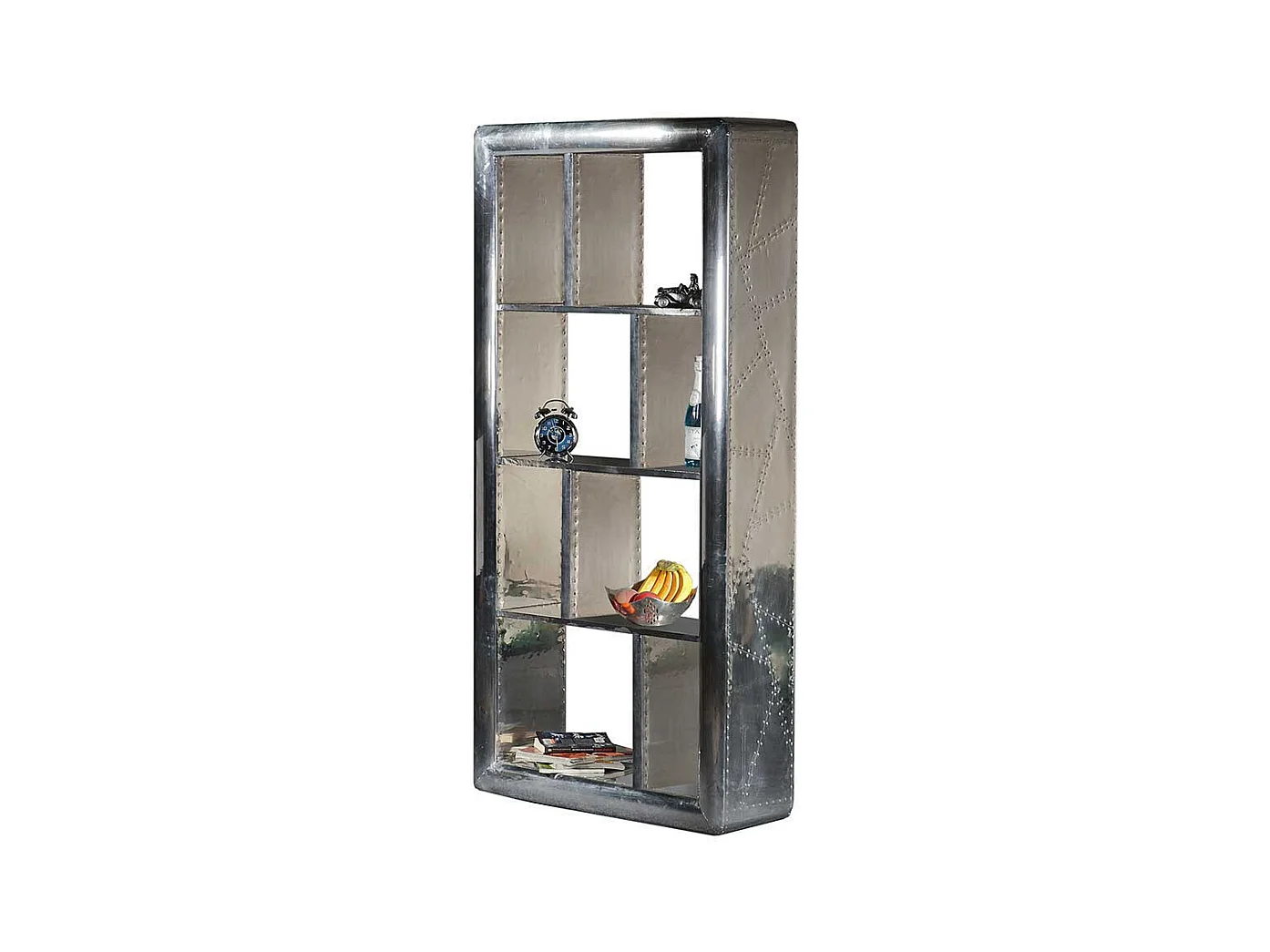 Design Standregal in Silberfarben 180 cm hoch