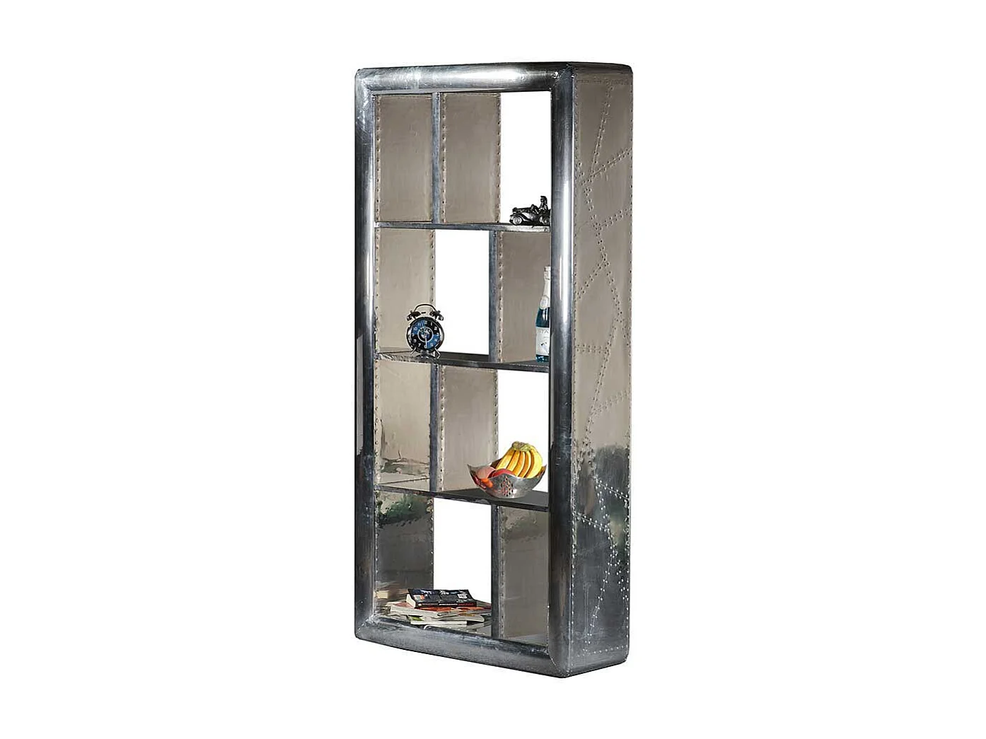 Design Standregal in Silberfarben 180 cm hoch