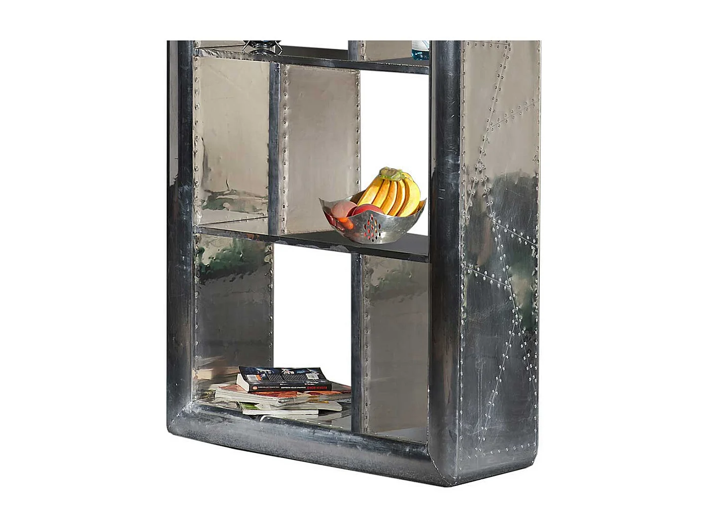 Design Standregal in Silberfarben 180 cm hoch