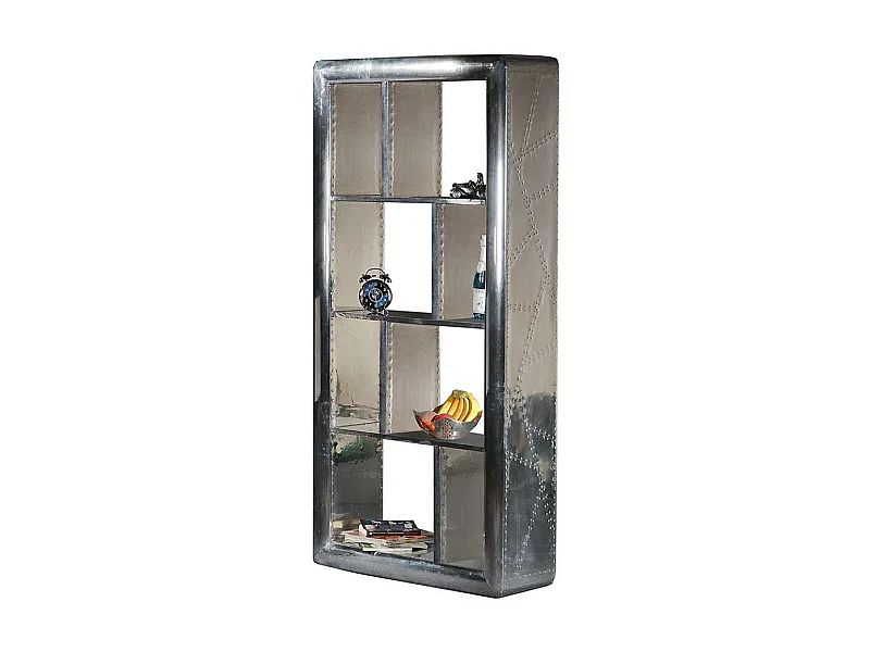 Design Standregal in Silberfarben 180 cm hoch