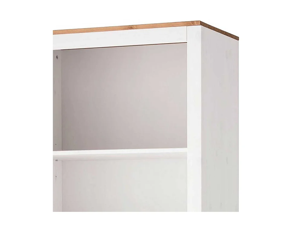 Standregal Holzregal in Weiß mit zwei Schubladen