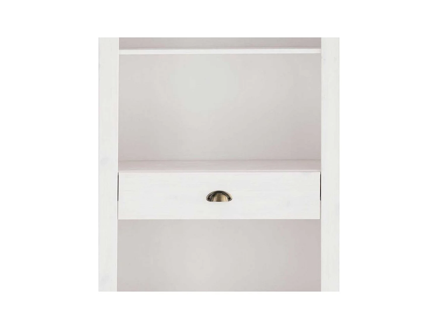 Standregal Holzregal in Weiß mit zwei Schubladen