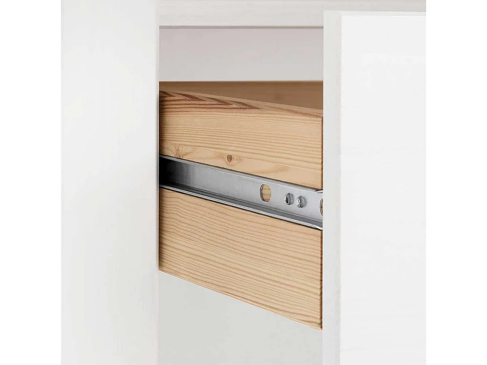 Standregal Holzregal in Weiß mit zwei Schubladen