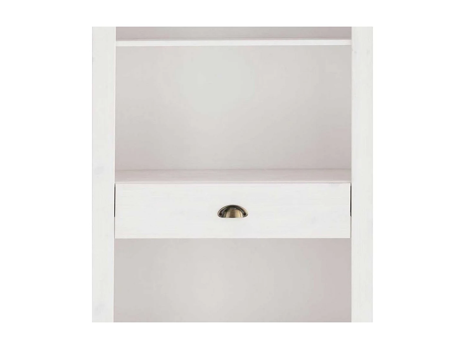 Standregal Holzregal in Weiß mit zwei Schubladen