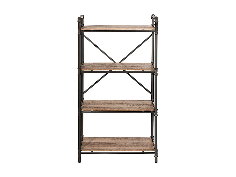 Regal in Schwarz und Holz verwitterter Optik 125 cm hoch