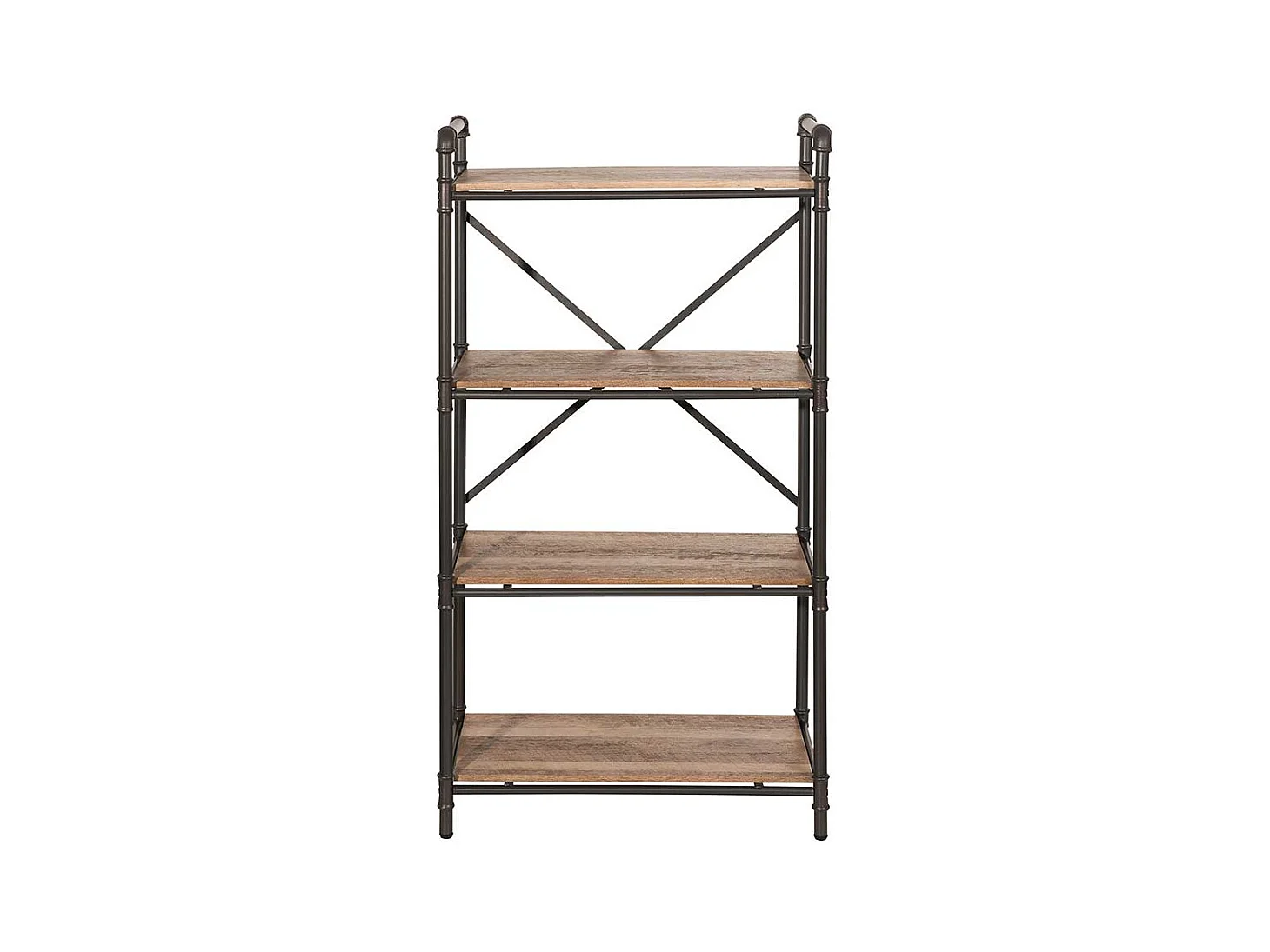 Regal in Schwarz und Holz verwitterter Optik 125 cm hoch