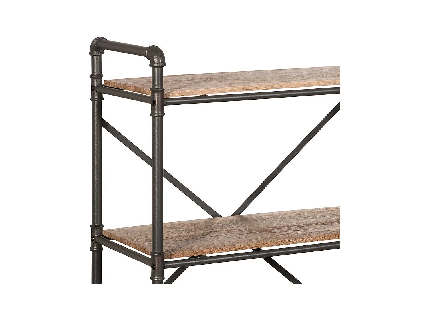 Regal in Schwarz und Holz verwitterter Optik 125 cm hoch