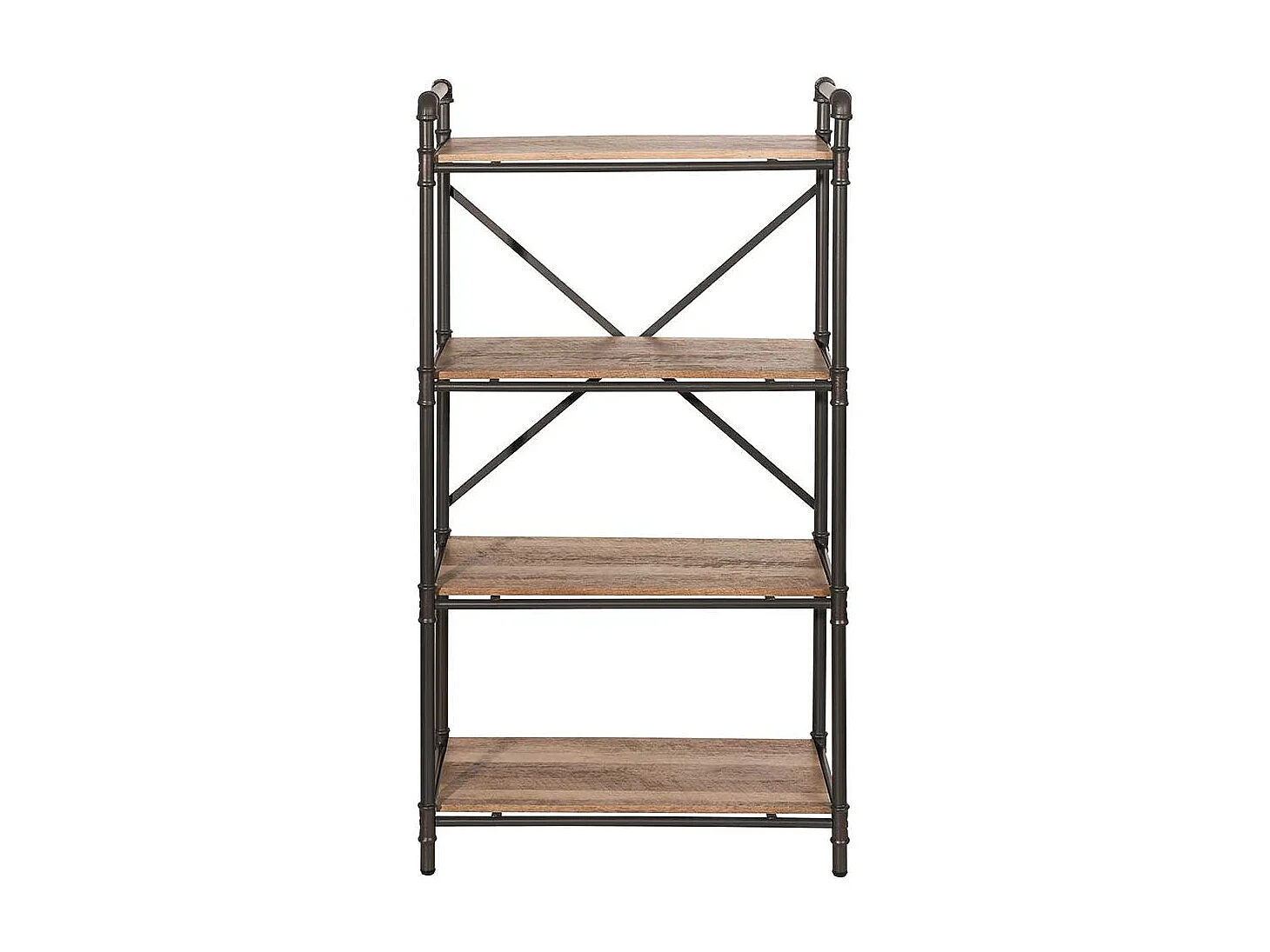 Regal in Schwarz und Holz verwitterter Optik 125 cm hoch