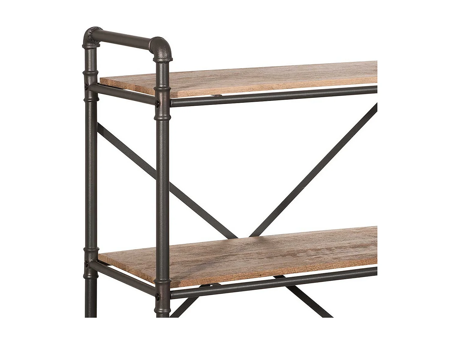 Regal in Schwarz und Holz verwitterter Optik 125 cm hoch