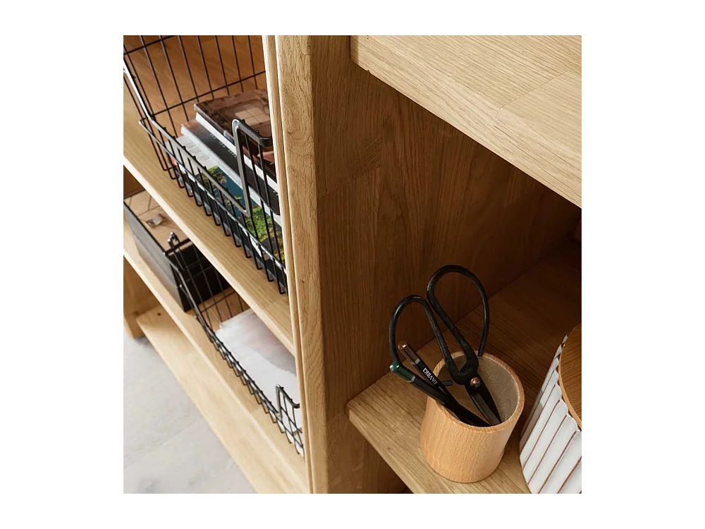 Aktenregal Wildeiche geölt in modernem Design 114 cm hoch