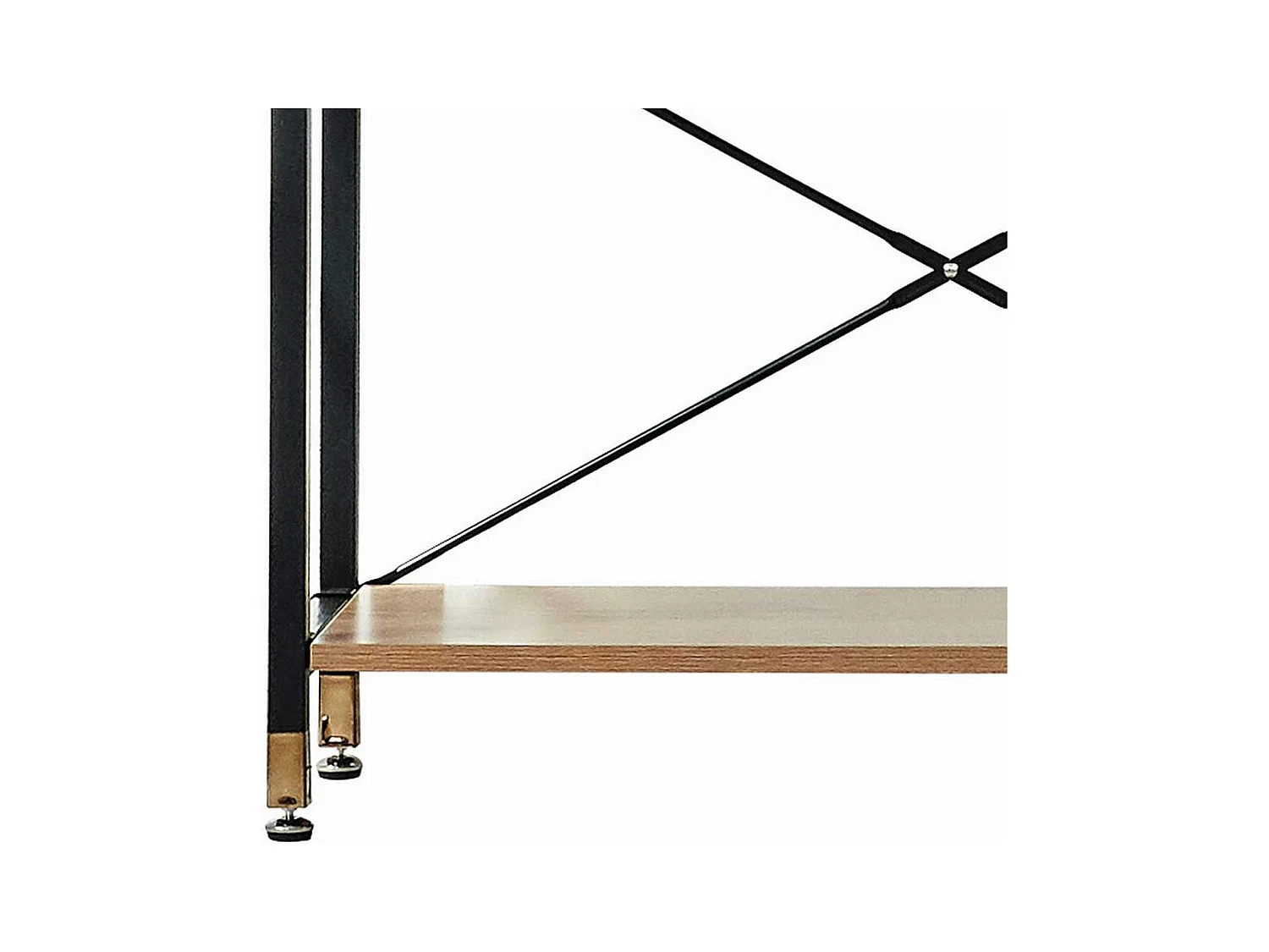 Standregal in Schwarz und Akazienfarben 210 cm hoch