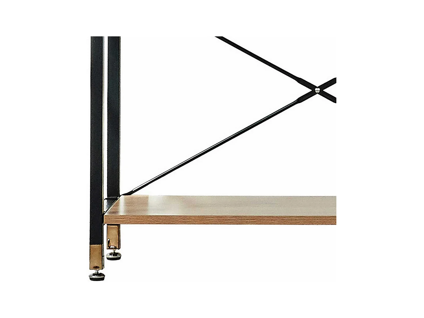 Standregal in Schwarz und Akazienfarben 210 cm hoch