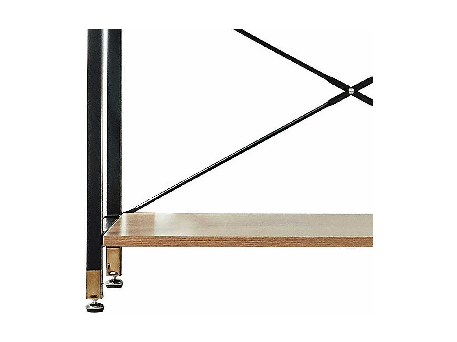 Standregal in Schwarz und Akazienfarben 210 cm hoch