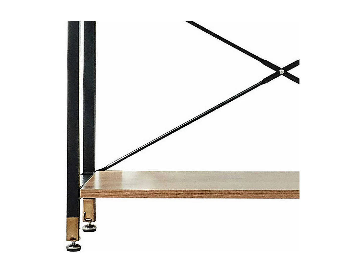 Standregal in Schwarz und Akazienfarben 210 cm hoch