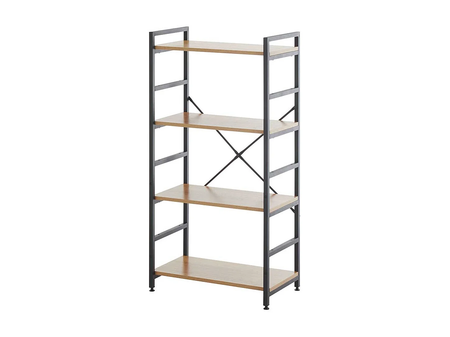 Factory Bücher Regal in Wildeichefarben und Schwarz Industry und Loft Stil