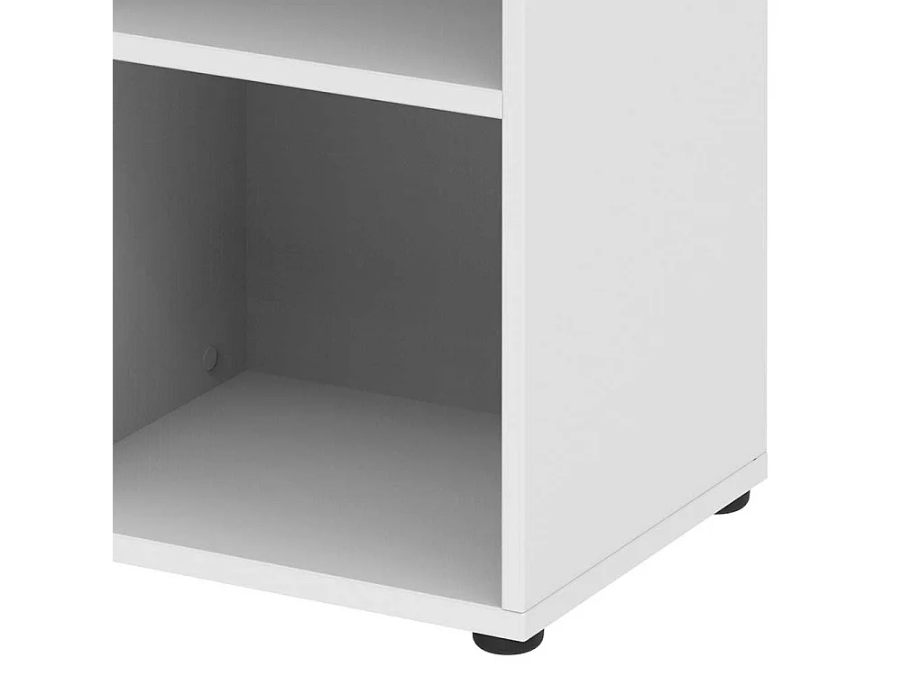 Schmales B�roregal mit zwei Schubladen offenen F�chern