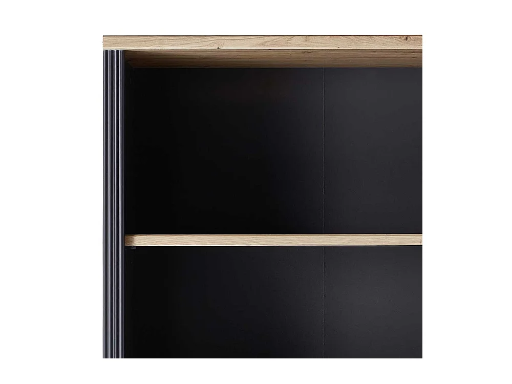 Wohnbüro Regal in Dunkelgrau Eiche Holzoptik