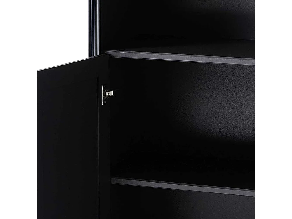 Wohnbüro Regal in Dunkelgrau Eiche Holzoptik