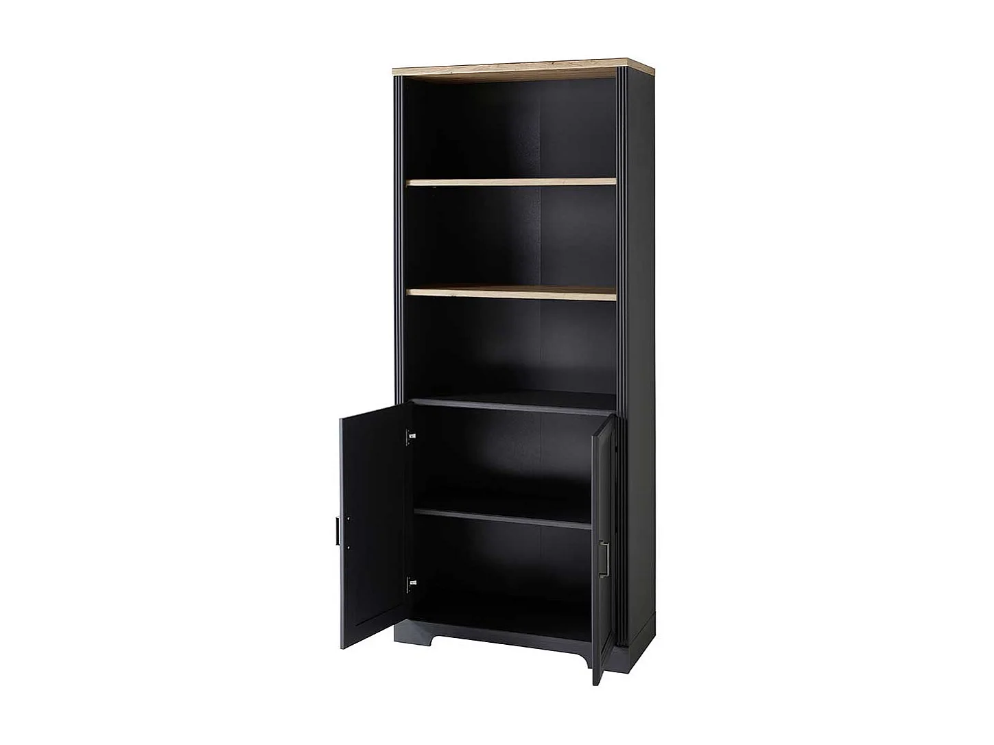 Wohnbüro Regal in Dunkelgrau Eiche Holzoptik