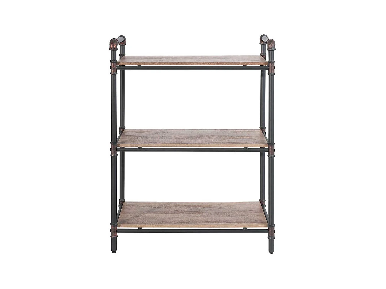 Industriedesign Regal in Schwarz und Holz verwitterter Optik 90 cm hoch