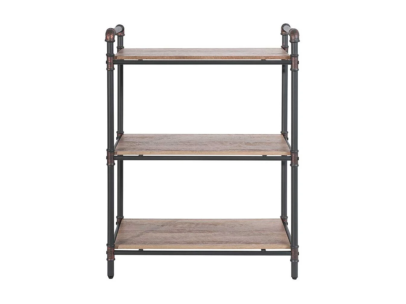 Industriedesign Regal in Schwarz und Holz verwitterter Optik 90 cm hoch