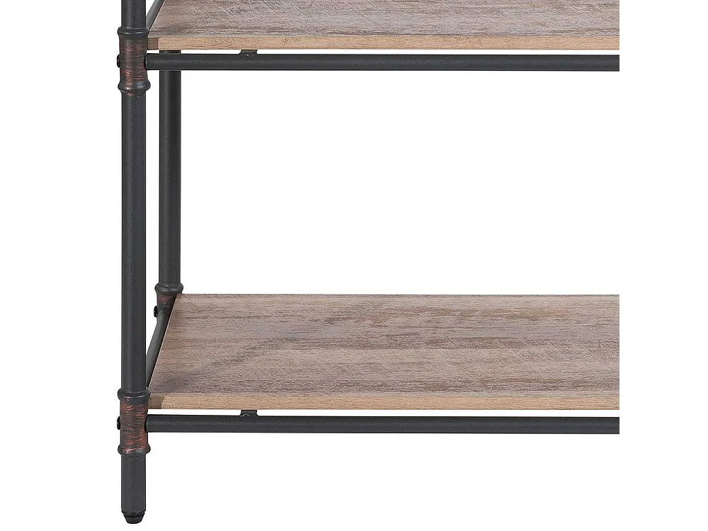 Industriedesign Regal in Schwarz und Holz verwitterter Optik 90 cm hoch