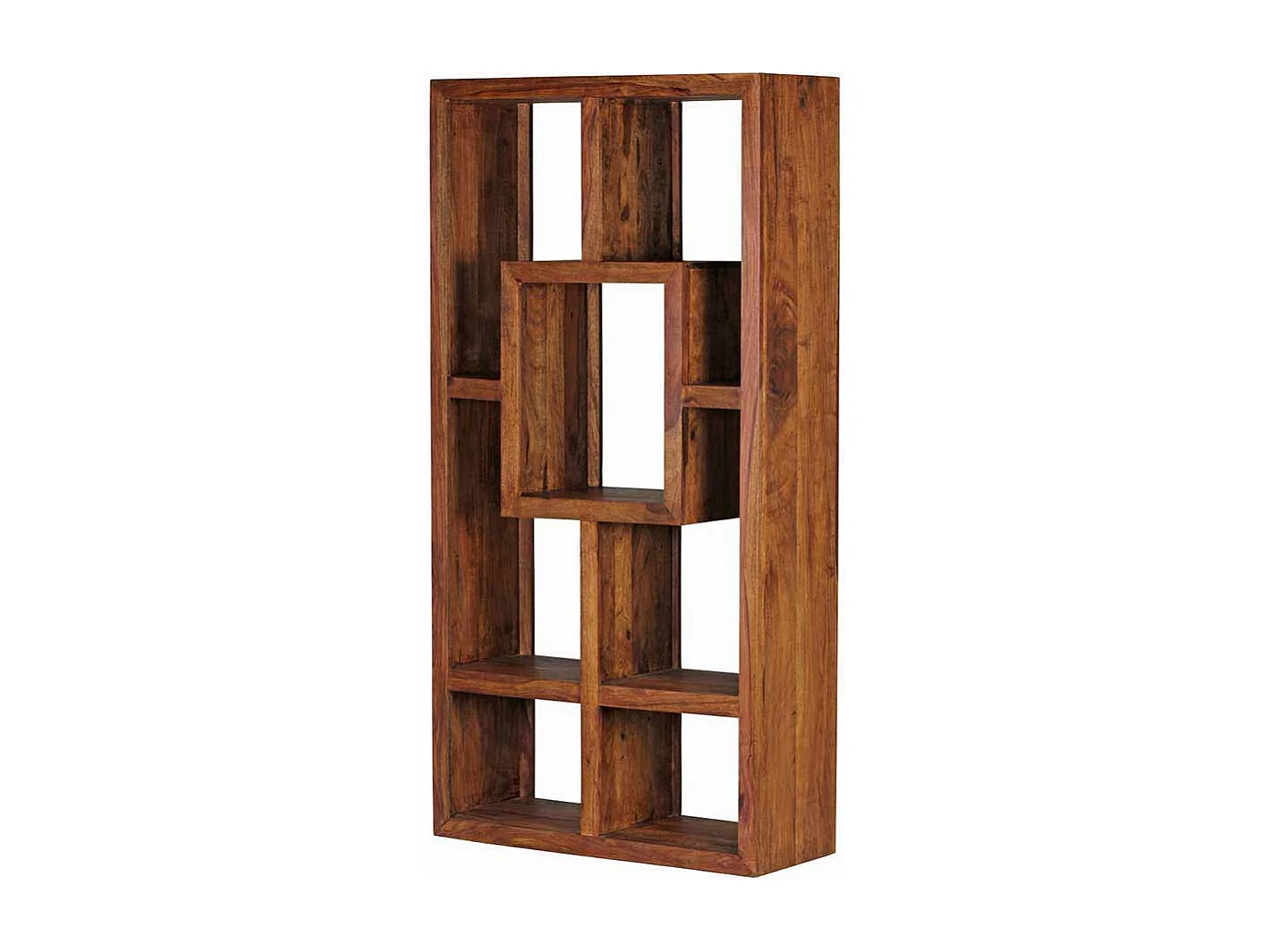 Design Regal aus Sheesham Massivholz 180 cm hoch