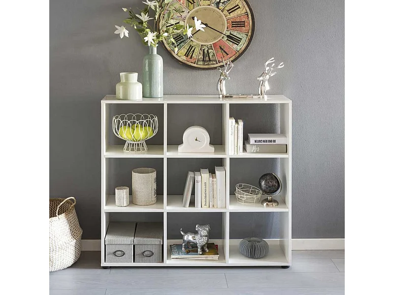 Raumteiler in Weiß Regalfächern