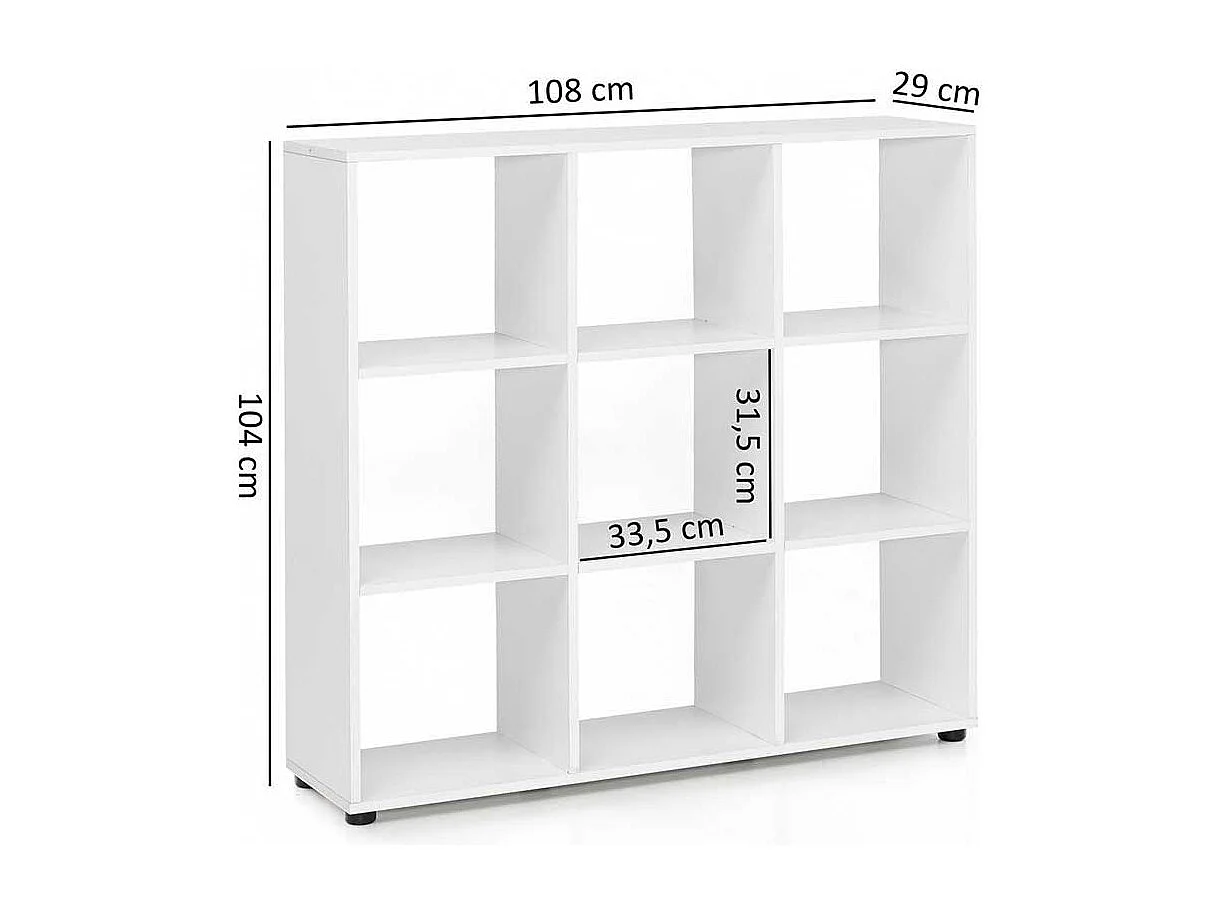Raumteiler in Weiß Regalfächern