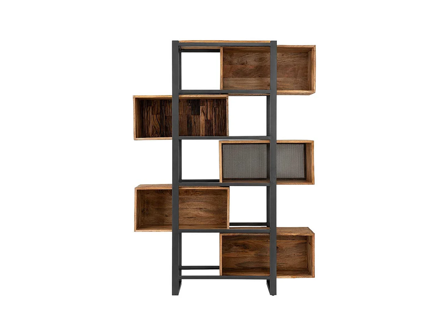 Wohnzimmer Regal im Industry und Loft Stil Recyclingholz und Metall