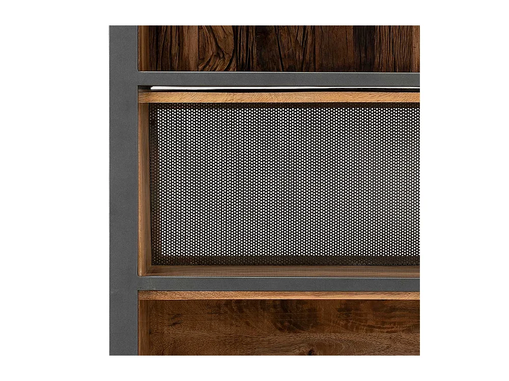 Wohnzimmer Regal im Industry und Loft Stil Recyclingholz und Metall