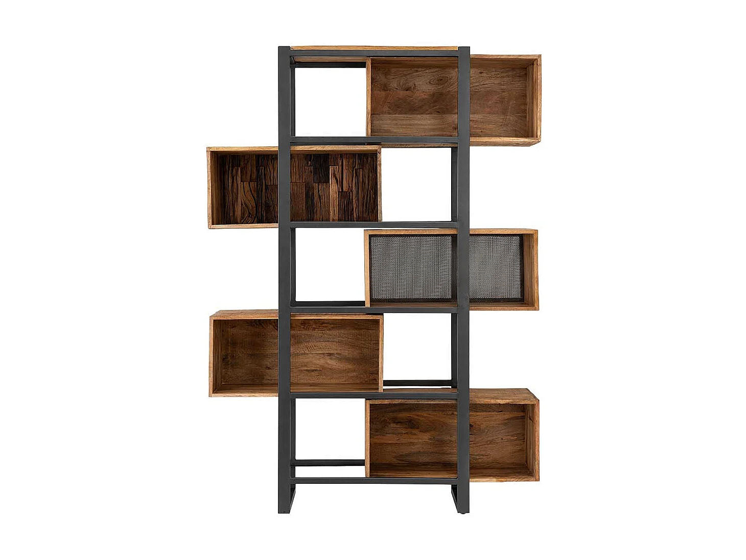 Wohnzimmer Regal im Industry und Loft Stil Recyclingholz und Metall