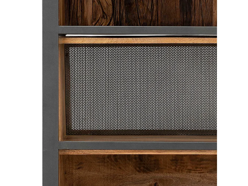 Wohnzimmer Regal im Industry und Loft Stil Recyclingholz und Metall