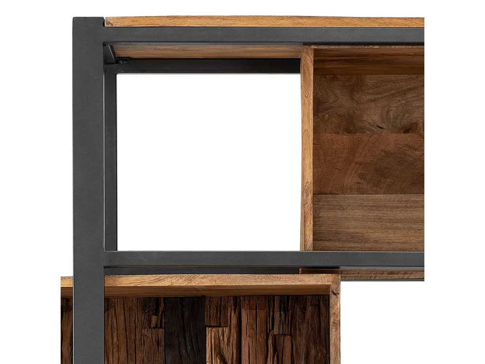 Wohnzimmer Regal im Industry und Loft Stil Recyclingholz und Metall