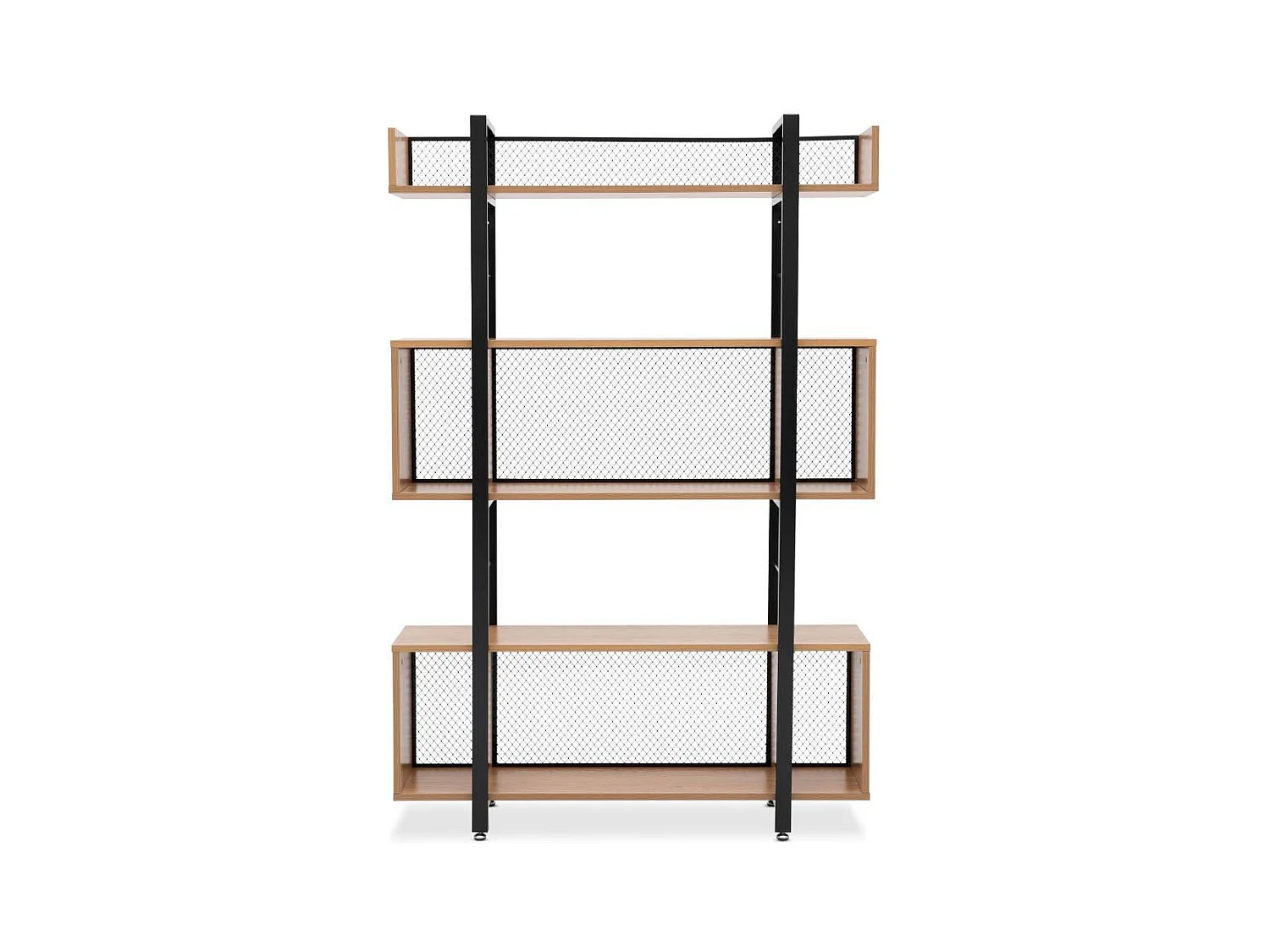 Bücherregal Raumteiler mit Vierfußgestell aus Metall und offenen Fächern