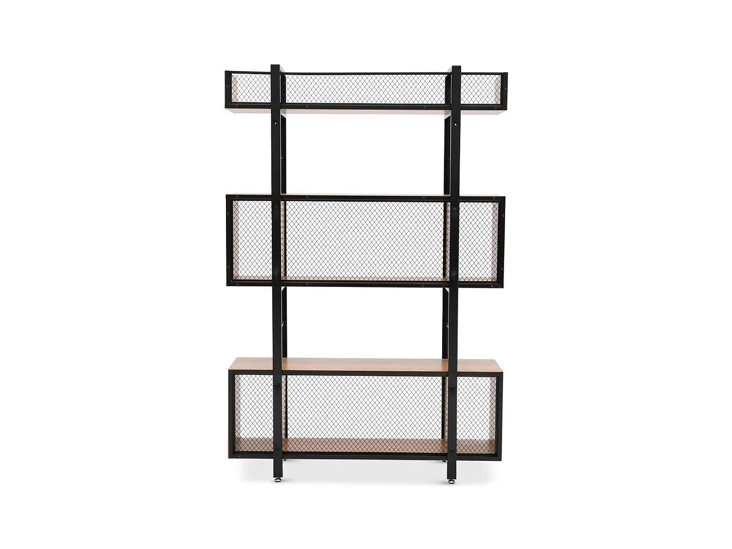 Bücherregal Raumteiler mit Vierfußgestell aus Metall und offenen Fächern