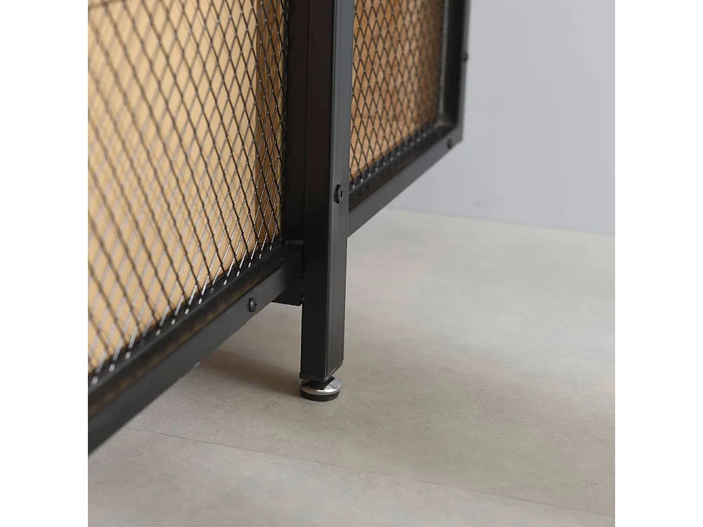 Bücherregal Raumteiler mit Vierfußgestell aus Metall und offenen Fächern