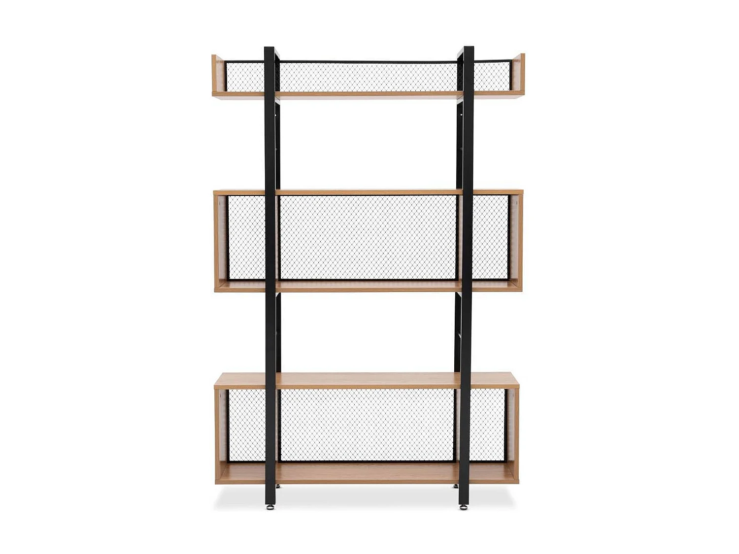 Bücherregal Raumteiler mit Vierfußgestell aus Metall und offenen Fächern