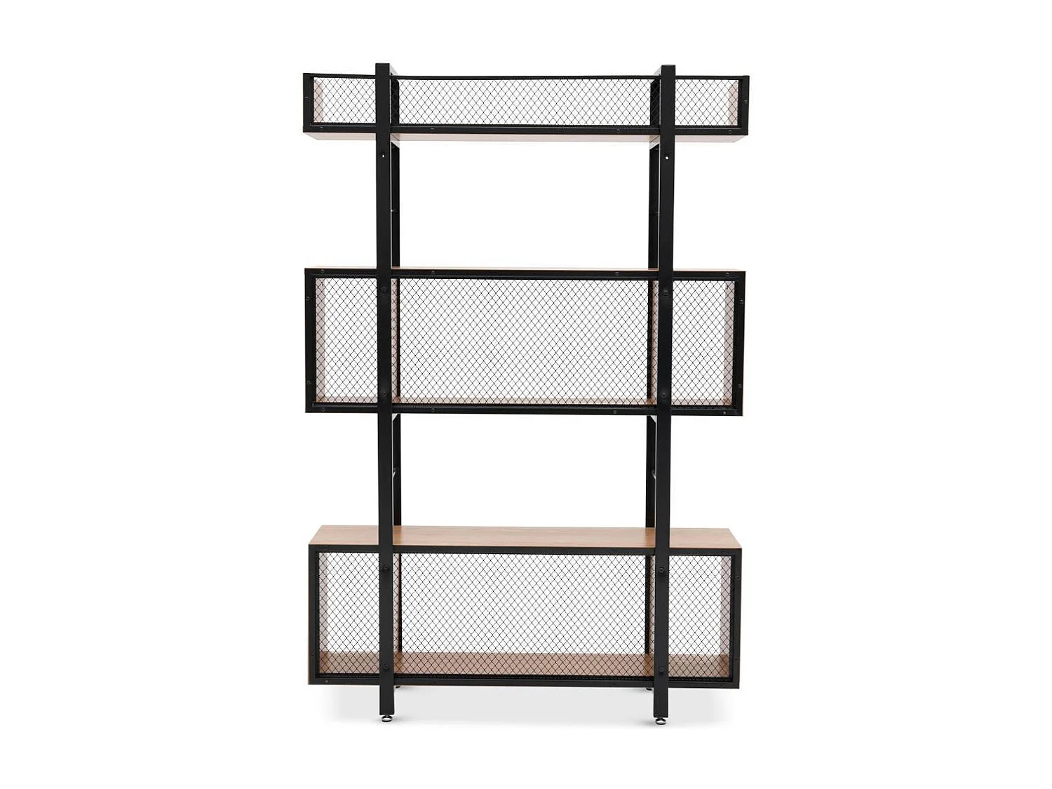 Bücherregal Raumteiler mit Vierfußgestell aus Metall und offenen Fächern