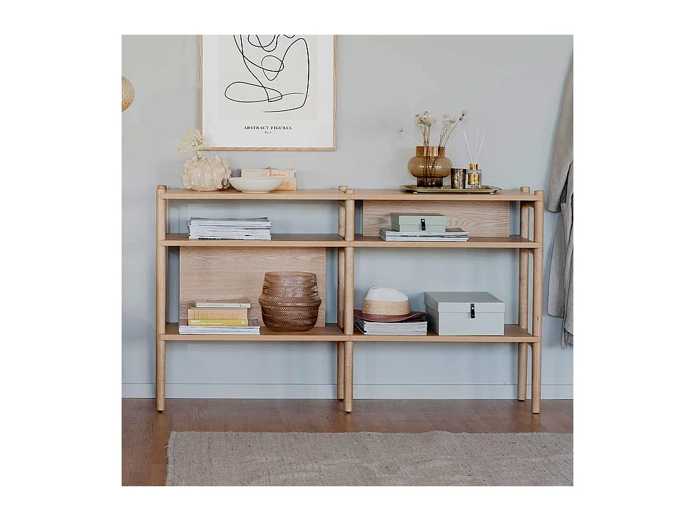 Wohnzimmerregal mit Eiche furniert 140 cm breit