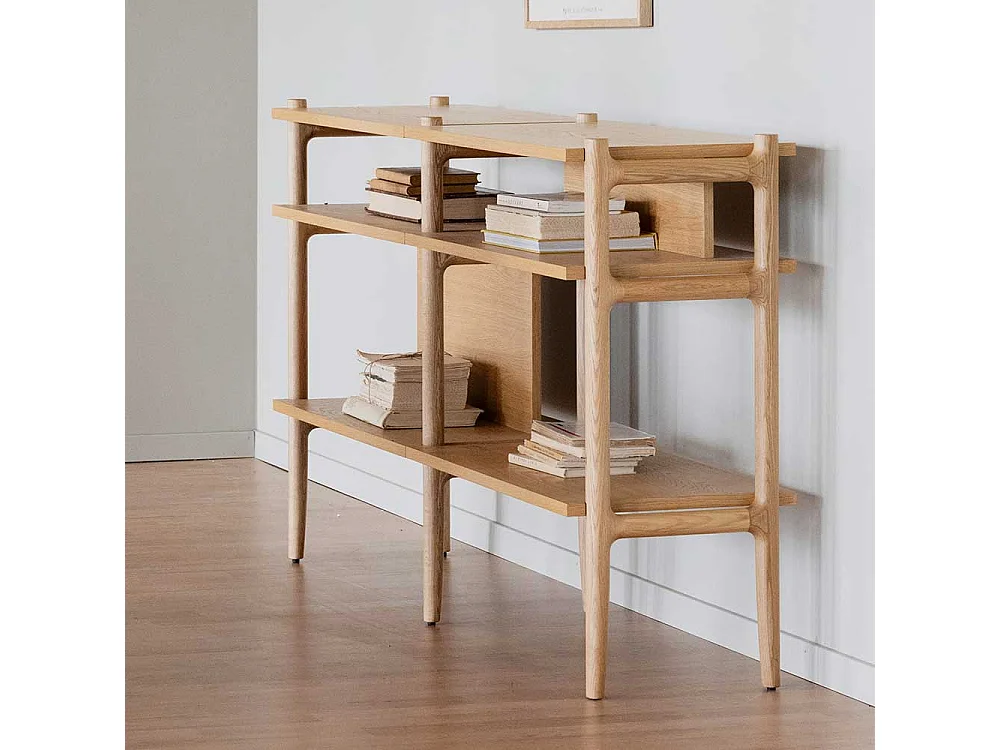 Wohnzimmerregal mit Eiche furniert 140 cm breit