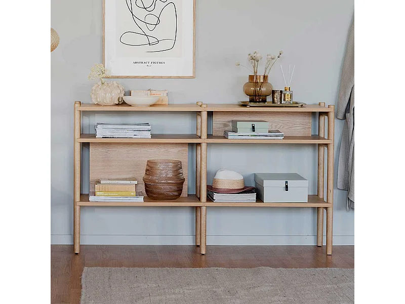 Wohnzimmerregal mit Eiche furniert 140 cm breit