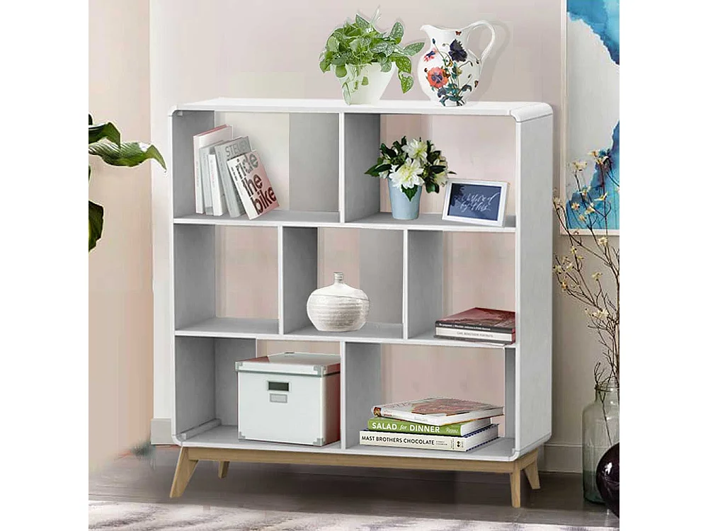 Bücher Regal in Weiß Skandi Design