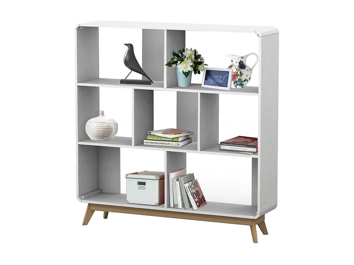 Bücher Regal in Weiß Skandi Design