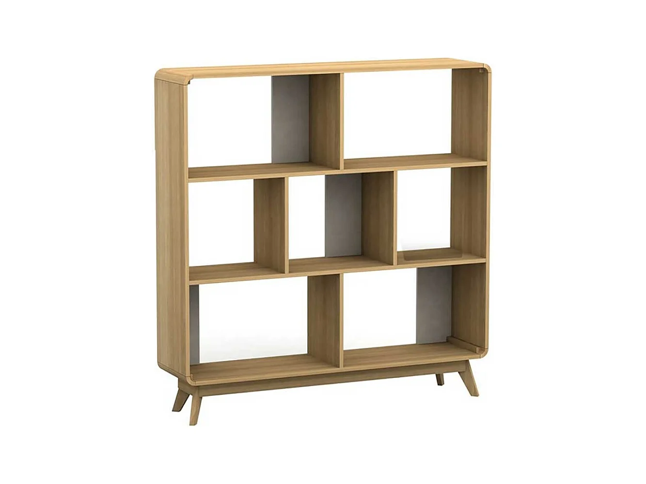 Raumteiler Regal in Holz Naturfarben Skandi Design