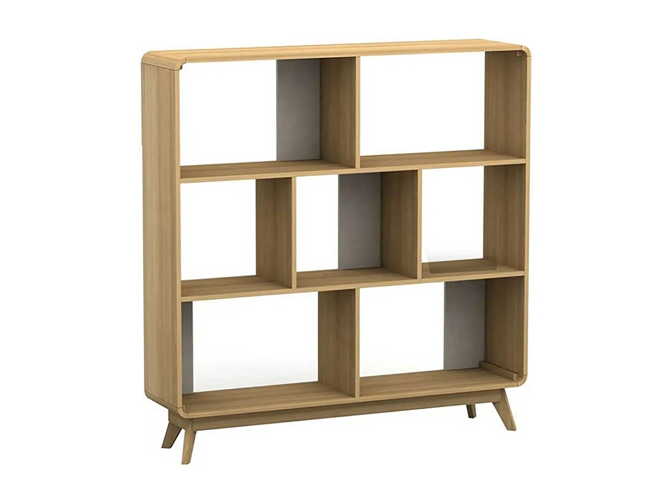 Raumteiler Regal in Holz Naturfarben Skandi Design