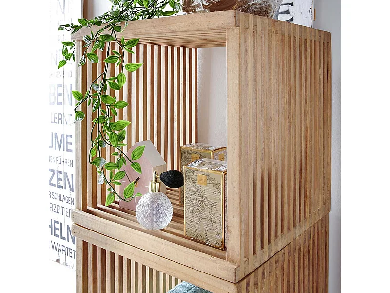 Regalwürfel 40x40x40 cm Teak Massivholz
