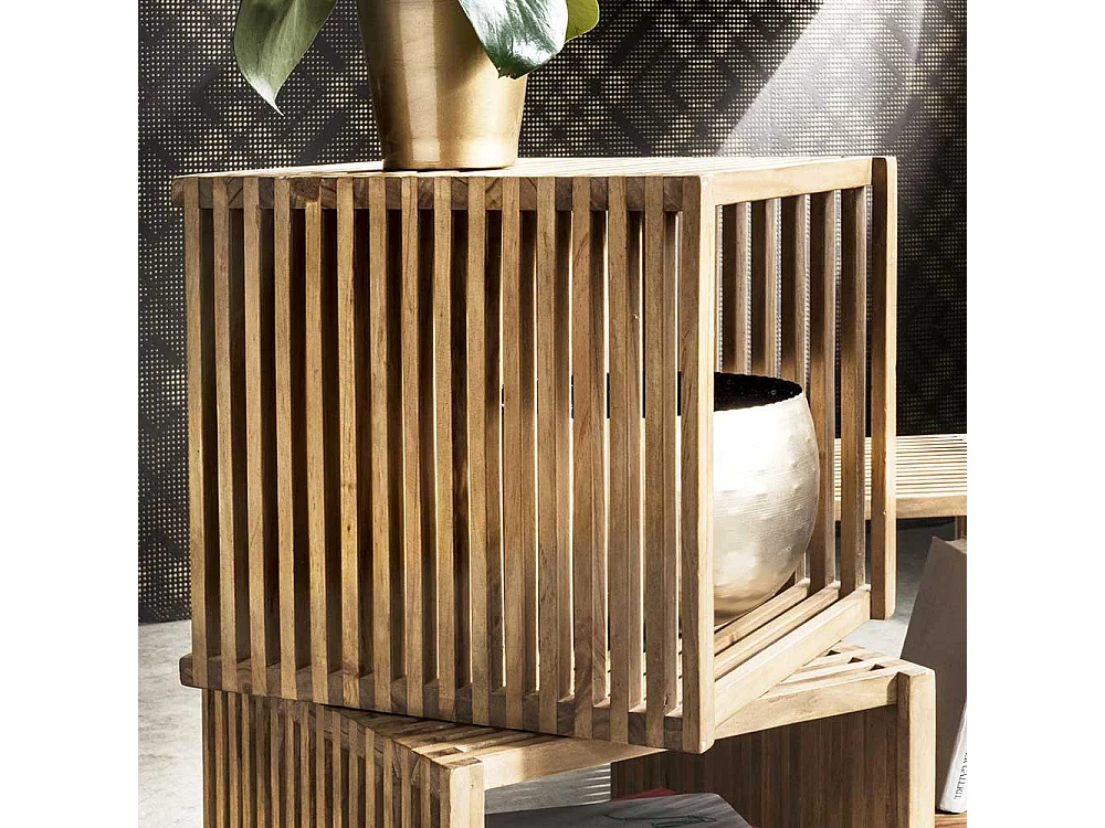 Regalwürfel 40x40x40 cm Teak Massivholz