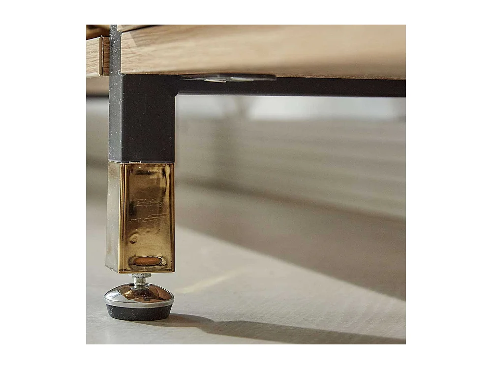 Wohnzimmerregal in Schwarz und Akazienfarben 45 cm breit