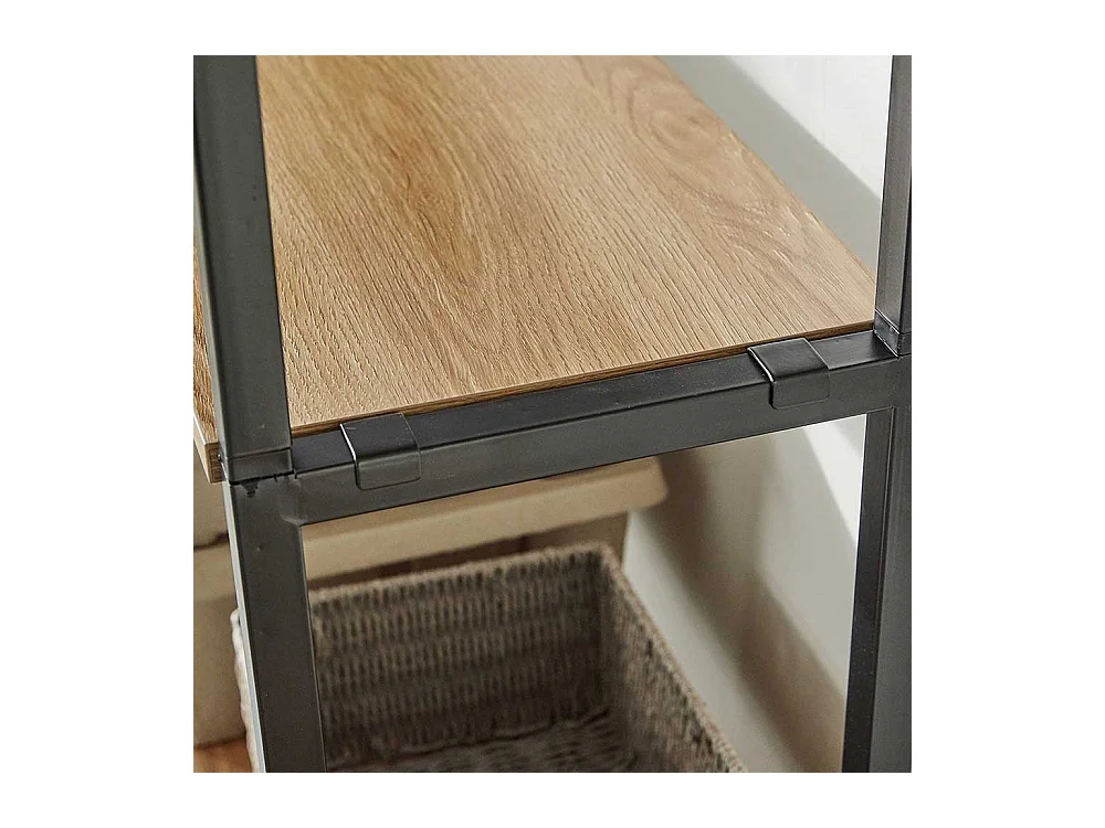 Wohnzimmerregal in Schwarz und Akazienfarben 45 cm breit